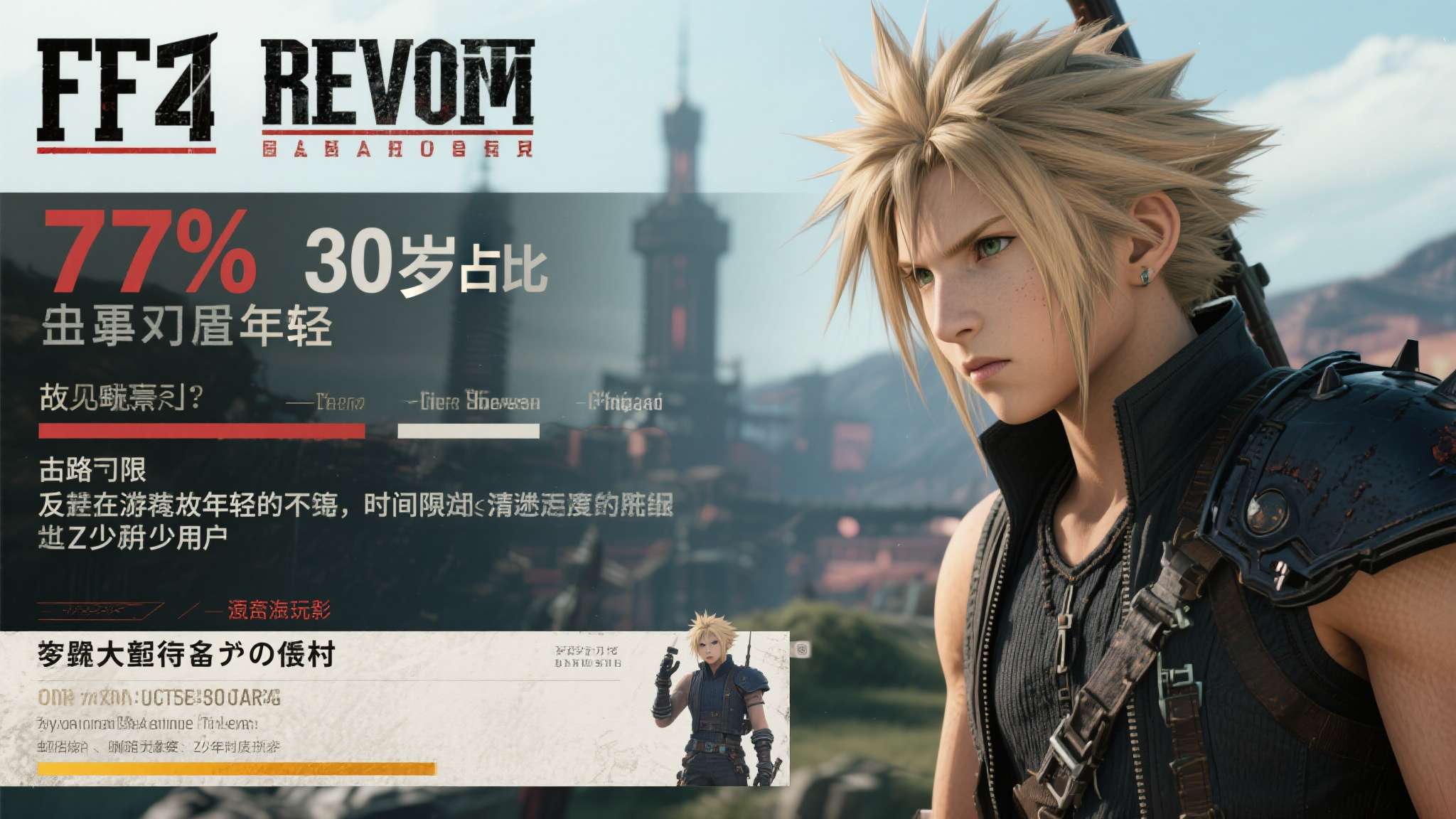 《ff7重生》i沉船在哪 77%的30岁以上占比,反面意味着年轻玩家的参与度相对有限。这一现象值得关注。对
